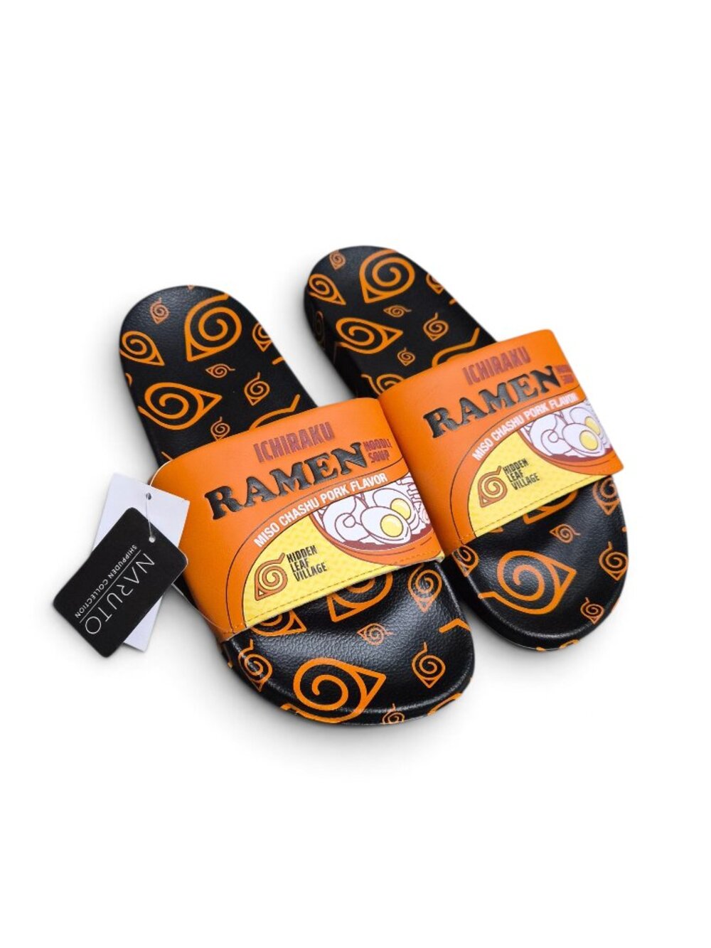 Naruto Shippuden Ichiraku Ramen Soup Slide Sandals Men's Size 7 Sport Orange